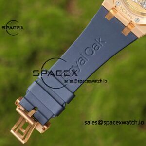 Customized AP Royal Oak Rose Gold Rubber Strap 26240, 1:1 Customized CNC18K Rose Gold Case Buckle, Imported Natural Rubber Strap, Best 4401 Integrated Movement, Customized Best Dial, Pointer, Calendar - Image 30