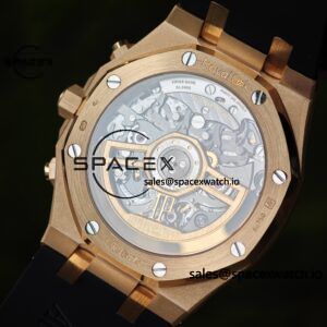Customized AP Royal Oak Rose Gold Rubber Strap 26240, 1:1 Customized CNC18K Rose Gold Case Buckle, Imported Natural Rubber Strap, Best 4401 Integrated Movement, Customized Best Dial, Pointer, Calendar - Image 24