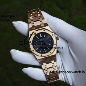 AP Royal Oak 39mm 15202 blue dial, electroplated 18K gold case (consistent color), dial hands undergo secondary finishing treatment, case undergoes secondary polishing - Image 6