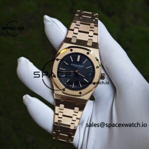 AP Royal Oak 39mm 15202 blue dial, electroplated 18K gold case (consistent color), dial hands undergo secondary finishing treatment, case undergoes secondary polishing - Image 7