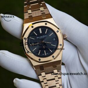 AP Royal Oak 39mm 15202 blue dial, electroplated 18K gold case (consistent color), dial hands undergo secondary finishing treatment, case undergoes secondary polishing - Image 9