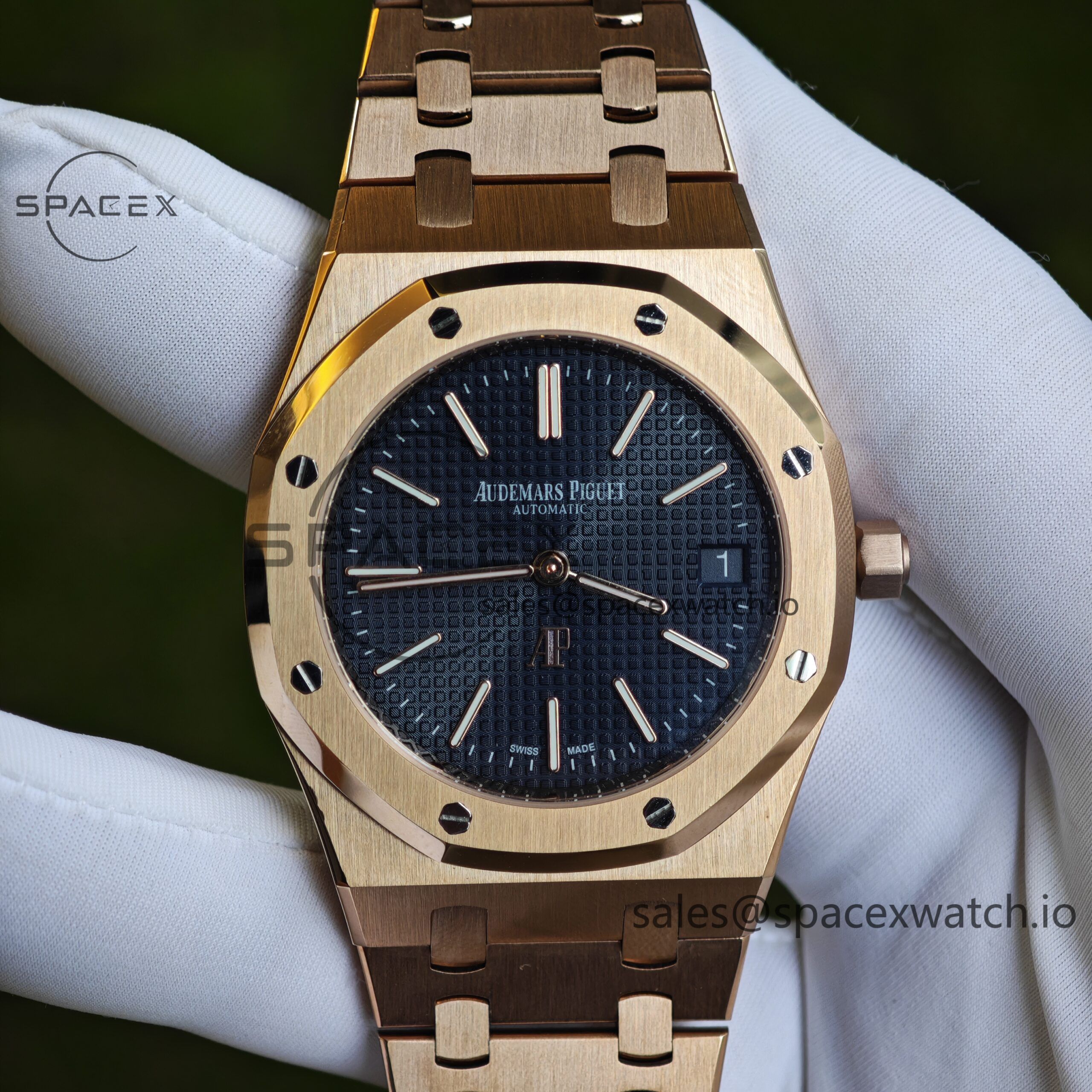IMG_20250422_171135 AP Royal Oak 39mm 15202 blue dial, electroplated 18K gold case (consistent color), dial hands undergo secondary finishing treatment, case undergoes secondary polishing - Image 1