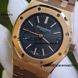 AP Royal Oak 39mm 15202 blue dial, electroplated 18K gold case (consistent color), dial hands undergo secondary finishing treatment, case undergoes secondary polishing - Image 12