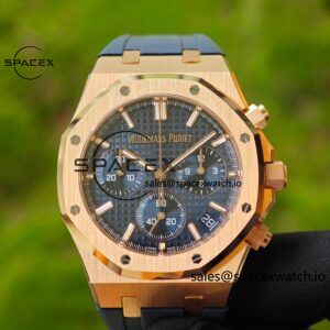 Customized AP Royal Oak Rose Gold Rubber Strap 26240, 1:1 Customized CNC18K Rose Gold Case Buckle, Imported Natural Rubber Strap, Best 4401 Integrated Movement, Customized Best Dial, Pointer, Calendar - Image 8