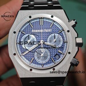 Customize AP Royal Oak 26240BC, customize the best alternative blue dial, date display, and substitute hands, hand inlaid with jewelry grade natural sapphire outer ring, CNC 1:1 customized case strap and clasp, currently the best 4401 integrated movement - Image 11