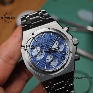 Customize AP Royal Oak 26240BC, customize the best alternative blue dial, date display, and substitute hands, hand inlaid with jewelry grade natural sapphire outer ring, CNC 1:1 customized case strap and clasp, currently the best 4401 integrated movement - Image 9