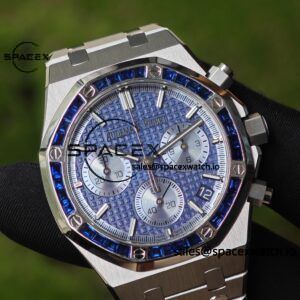 Customize AP Royal Oak 26240BC, customize the best alternative blue dial, date display, and substitute hands, hand inlaid with jewelry grade natural sapphire outer ring, CNC 1:1 customized case strap and clasp, currently the best 4401 integrated movement - Image 15