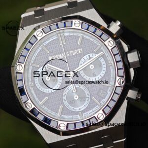 Customize AP Royal Oak 26240BC, customize the best alternative blue dial, date display, and substitute hands, hand inlaid with jewelry grade natural sapphire outer ring, CNC 1:1 customized case strap and clasp, currently the best 4401 integrated movement - Image 16