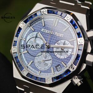 Customize AP Royal Oak 26240BC, customize the best alternative blue dial, date display, and substitute hands, hand inlaid with jewelry grade natural sapphire outer ring, CNC 1:1 customized case strap and clasp, currently the best 4401 integrated movement - Image 18