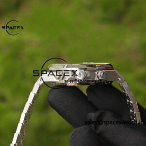 Customize AP Royal Oak 26240BC, customize the best alternative blue dial, date display, and substitute hands, hand inlaid with jewelry grade natural sapphire outer ring, CNC 1:1 customized case strap and clasp, currently the best 4401 integrated movement - Image 21