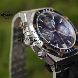 Customize AP Royal Oak 26240BC, customize the best alternative blue dial, date display, and substitute hands, hand inlaid with jewelry grade natural sapphire outer ring, CNC 1:1 customized case strap and clasp, currently the best 4401 integrated movement - Image 22