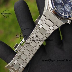 Customize AP Royal Oak 26240BC, customize the best alternative blue dial, date display, and substitute hands, hand inlaid with jewelry grade natural sapphire outer ring, CNC 1:1 customized case strap and clasp, currently the best 4401 integrated movement - Image 34