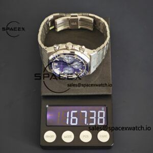Customize AP Royal Oak 26240BC, customize the best alternative blue dial, date display, and substitute hands, hand inlaid with jewelry grade natural sapphire outer ring, CNC 1:1 customized case strap and clasp, currently the best 4401 integrated movement - Image 40