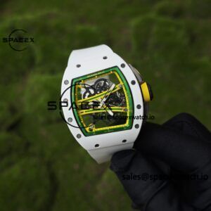 Customized Richard Mill 61-01 green track, ZF white ceramic case, customized VA best integrated movement (appearance and function identical to genuine), natural white rubber strap - Image 3