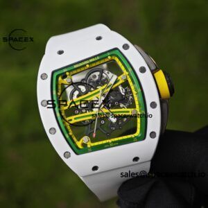 Customized Richard Mill 61-01 green track, ZF white ceramic case, customized VA best integrated movement (appearance and function identical to genuine), natural white rubber strap - Image 6