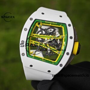 Customized Richard Mill 61-01 green track, ZF white ceramic case, customized VA best integrated movement (appearance and function identical to genuine), natural white rubber strap - Image 7