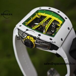 Customized Richard Mill 61-01 green track, ZF white ceramic case, customized VA best integrated movement (appearance and function identical to genuine), natural white rubber strap - Image 15