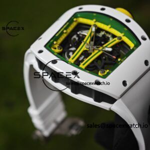 Customized Richard Mill 61-01 green track, ZF white ceramic case, customized VA best integrated movement (appearance and function identical to genuine), natural white rubber strap - Image 16