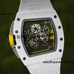 Customized Richard Mill 61-01 green track, ZF white ceramic case, customized VA best integrated movement (appearance and function identical to genuine), natural white rubber strap - Image 19