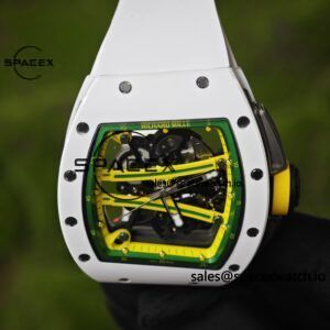 Customized Richard Mill 61-01 green track, ZF white ceramic case, customized VA best integrated movement (appearance and function identical to genuine), natural white rubber strap - Image 20