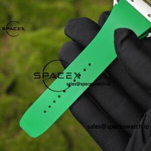 Customized Richard Mill 61-01 green track, CNC1:1 customized white ceramic case, customized VA best integrated movement (appearance and function identical to genuine), green natural rubber strap, titanium buckle - Image 17