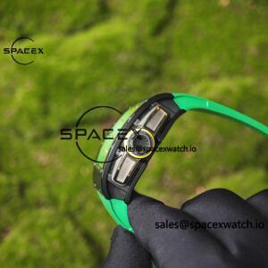 Customized Richard Mill 61-01 green track, ZF black ceramic case, customized VA best integrated movement (appearance and function identical to genuine), green natural rubber strap, yellow crown rubber ring - Image 18