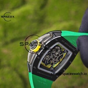Customized Richard Mill 61-01 green track, ZF black ceramic case, customized VA best integrated movement (appearance and function identical to genuine), green natural rubber strap, yellow crown rubber ring - Image 22