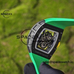 Customized Richard Mill 61-01 green track, ZF black ceramic case, customized VA best integrated movement (appearance and function identical to genuine), green natural rubber strap, yellow crown rubber ring - Image 23