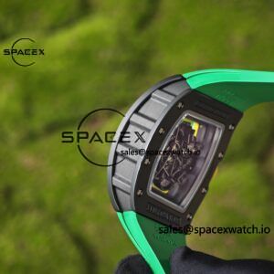 Customized Richard Mill 61-01 green track, ZF black ceramic case, customized VA best integrated movement (appearance and function identical to genuine), green natural rubber strap, yellow crown rubber ring - Image 24