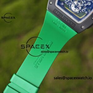 Customized Richard Mill 61-01 green track, ZF black ceramic case, customized VA best integrated movement (appearance and function identical to genuine), green natural rubber strap, yellow crown rubber ring - Image 30