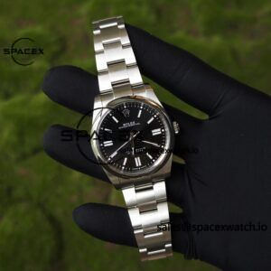 41mm Rolex Oyster Perpetual 134300 black dial modified genuine watch outer ring, dial, pointer three genuine accessories, Dandong 3230 integrated movement, high-quality 904L steel case strap - Image 3
