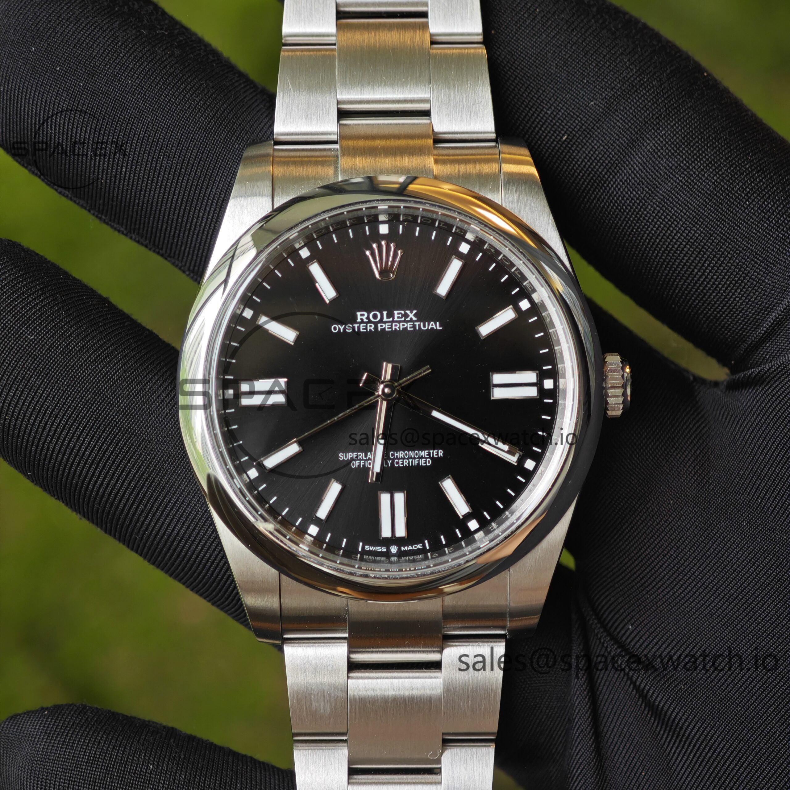 IMG_20250507_164641 41mm Rolex Oyster Perpetual 134300 black dial modified genuine watch outer ring, dial, pointer three genuine accessories, Dandong 3230 integrated movement, high-quality 904L steel case strap - Image 1