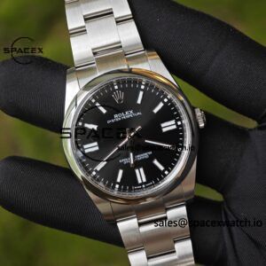 41mm Rolex Oyster Perpetual 134300 black dial modified genuine watch outer ring, dial, pointer three genuine accessories, Dandong 3230 integrated movement, high-quality 904L steel case strap - Image 8