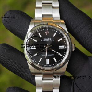 41mm Rolex Oyster Perpetual 134300 black dial modified genuine watch outer ring, dial, pointer three genuine accessories, Dandong 3230 integrated movement, high-quality 904L steel case strap - Image 9