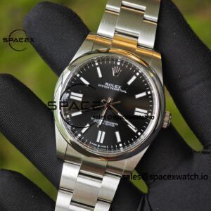 41mm Rolex Oyster Perpetual 134300 black dial modified genuine watch outer ring, dial, pointer three genuine accessories, Dandong 3230 integrated movement, high-quality 904L steel case strap - Image 10