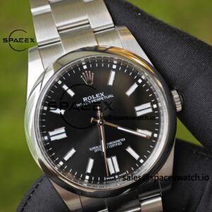 41mm Rolex Oyster Perpetual 134300 black dial modified genuine watch outer ring, dial, pointer three genuine accessories, Dandong 3230 integrated movement, high-quality 904L steel case strap - Image 11