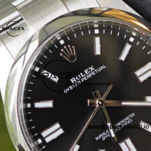 41mm Rolex Oyster Perpetual 134300 black dial modified genuine watch outer ring, dial, pointer three genuine accessories, Dandong 3230 integrated movement, high-quality 904L steel case strap - Image 12