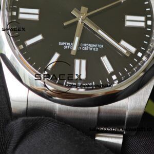 41mm Rolex Oyster Perpetual 134300 black dial modified genuine watch outer ring, dial, pointer three genuine accessories, Dandong 3230 integrated movement, high-quality 904L steel case strap - Image 14