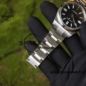 41mm Rolex Oyster Perpetual 134300 black dial modified genuine watch outer ring, dial, pointer three genuine accessories, Dandong 3230 integrated movement, high-quality 904L steel case strap - Image 19