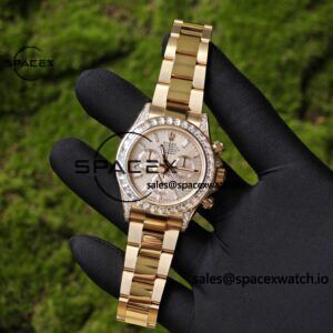 New Rolex Daytona series m126595tbr rose gold, handmade custom true T-shaped diamond outer ring, (Swiss handmade inlay) electroplated 18K rose gold case, strap, clasp, Dandong 4130 movement - Image 4