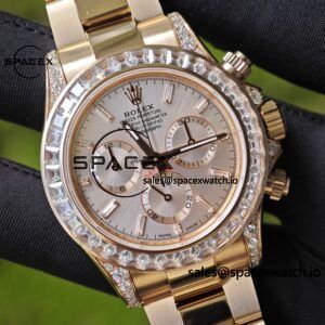 New Rolex Daytona series m126595tbr rose gold, handmade custom true T-shaped diamond outer ring, (Swiss handmade inlay) electroplated 18K rose gold case, strap, clasp, Dandong 4130 movement - Image 8