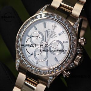 New Rolex Daytona series m126595tbr rose gold, handmade custom true T-shaped diamond outer ring, (Swiss handmade inlay) electroplated 18K rose gold case, strap, clasp, Dandong 4130 movement - Image 9