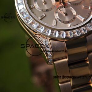 New Rolex Daytona series m126595tbr rose gold, handmade custom true T-shaped diamond outer ring, (Swiss handmade inlay) electroplated 18K rose gold case, strap, clasp, Dandong 4130 movement - Image 10