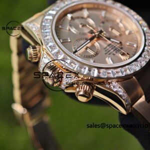 New Rolex Daytona series m126595tbr rose gold, handmade custom true T-shaped diamond outer ring, (Swiss handmade inlay) electroplated 18K rose gold case, strap, clasp, Dandong 4130 movement - Image 12