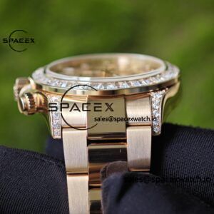 New Rolex Daytona series m126595tbr rose gold, handmade custom true T-shaped diamond outer ring, (Swiss handmade inlay) electroplated 18K rose gold case, strap, clasp, Dandong 4130 movement - Image 13