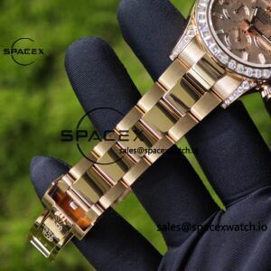 New Rolex Daytona series m126595tbr rose gold, handmade custom true T-shaped diamond outer ring, (Swiss handmade inlay) electroplated 18K rose gold case, strap, clasp, Dandong 4130 movement - Image 20