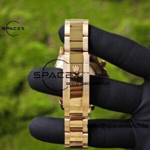 New Rolex Daytona series m126595tbr rose gold, handmade custom true T-shaped diamond outer ring, (Swiss handmade inlay) electroplated 18K rose gold case, strap, clasp, Dandong 4130 movement - Image 25