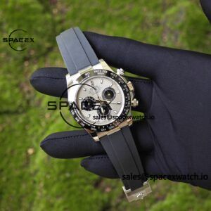 Rolex Daytona 116519 customized with the best alternative outer dial and hands on the market, equipped with Dandong 4130 movement and natural black fluororubber strap - Image 3