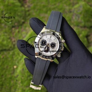 Rolex Daytona 116519 customized with the best alternative outer dial and hands on the market, equipped with Dandong 4130 movement and natural black fluororubber strap - Image 4