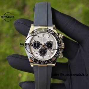 Rolex Daytona 116519 customized with the best alternative outer dial and hands on the market, equipped with Dandong 4130 movement and natural black fluororubber strap - Image 8